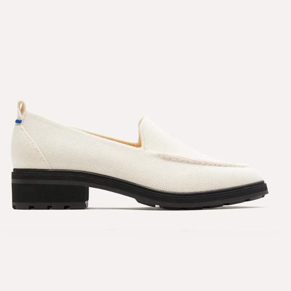 Rothy's The Lug Loafers in Ivory w Black Sole size ten (10)